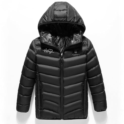Kids Heated Jacket, Boys and Girls Hoodies Jackets Waterproof Heated Coat 3 Temperature Levels Body Warmer USB Coat3