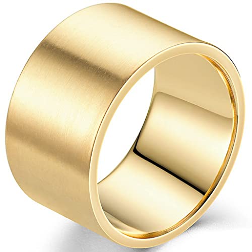 Jude Jewelers 12mm Stainless Steel Matte Brushed Classic Simple Plain Wedding Band Statement Biker Anniversary Ring