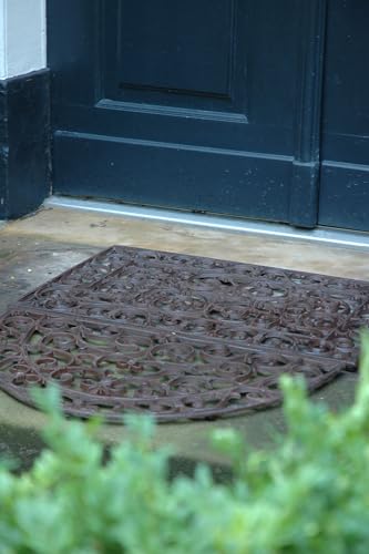 Esschert Design Schmutzfangmatte, Fußmatte in antik aus Gusseisen, rechteckig, ca. 72 cm x 46 cm