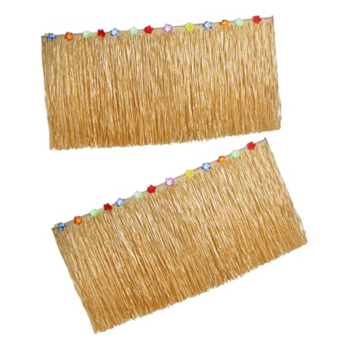PRETYZOOM 2 Piezas De Decoraciones para Fiesta De Hula Temáticas De Lujo Recuerdos para Fiesta En La Playa Ideales para Césped Rafia Tropical Suministros para Fiesta Luau Falda