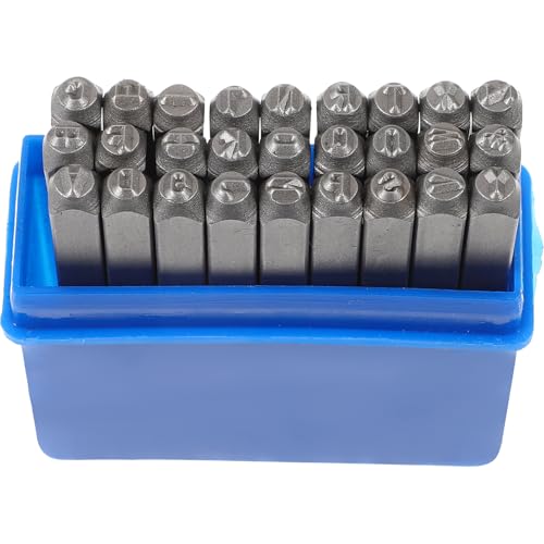 KOCKSHION 1Set Leather Craft Metal Stamps Set Letter Punch Kit for Stamping Leather and More Durable Chromium Vanadium Alloy Impact Resistant for Professionals