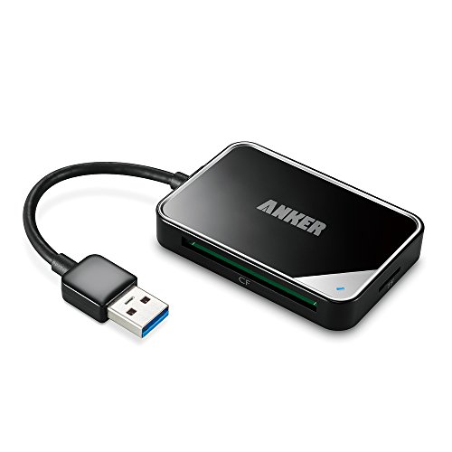 Anker AK-848061074659 4-Port USB 3.0 Portable Card Reader for SDXC, SDHC, SD, CF, High-Speed CF (Udma), MS, Micro SDXC, Micro SDHC and Micro SD Cards