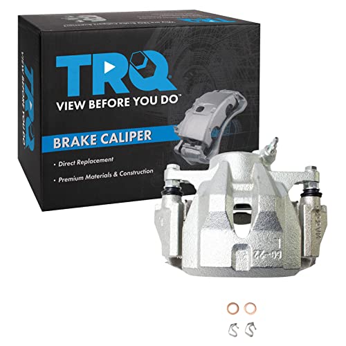 Image of TRQ Front Left Brake Caliper w /Bracket Drivers Side | For 2009-2010 Pontiac Vibe 2008-2014 Scion xD 2009-2018 Toyota Corolla 2009-2013 Matrix