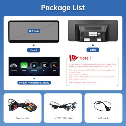 Road Top 12.3 Inch Ultra-Narrow Bezel Car Radio Touchscreen for Mercedes Benz A/B Class GLA CLA 2013-2015 (NTG4.5/4.7), Wireless Carplay/Android Auto/Mirrorlink/Auto Day/Night Mode/DSP/Siri - Image 7