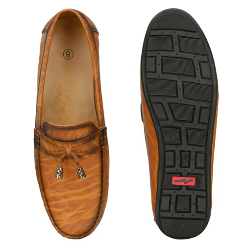 Image of Karaddi Men's Loafer Shoes Tan Brown Black Shoe for Men Casual