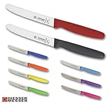 giesserei chur Klingenlänge 11 cm mit Wellenschliff, Die Klingen sind aus hochwertigem Chrom-Molybdän-Stahl und von Meisterhand geschärft für eine lange Schnitthaltigkeit.