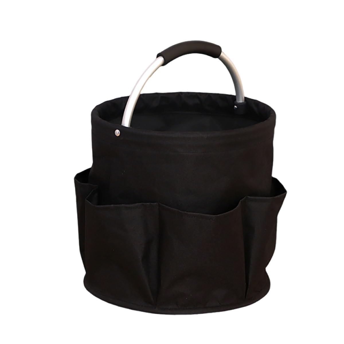 IRCKONCI Cleaning Bucket Organiser, Foldable Cleaning Caddy Organiser, Multi Pocket Cleaning Caddy Bag, for Garden Small Tools Bag,Multi pocket Craft Universal(Black)