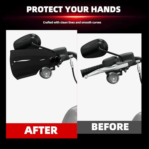 FATECIM Club Style Motorcycle Handlebar Handguards Hand Guards for Harley 2006-2025 Dyna Softail Low Rider S Wide Glide Road King Special Fat Boy Fat Bob Sport Glide FXSB Breakout Blackline Springer - Thumbnail 3
