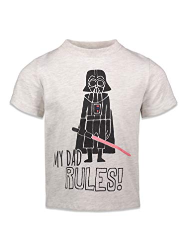 STAR WARS Darth Vader Toddler Boys Short Sleeve T-Shirt 3T Heather White