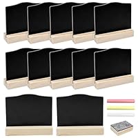 Nicphyn 12 Stück Mini Tafel Set, Kreidetafel Aufsteller, Preisschilder, Schiefertafel, Buffet Schilder, Kleine Tafeln zum Beschriften, Reserviert Schilder Gastronomie, Kreidetafeln mit Ständer