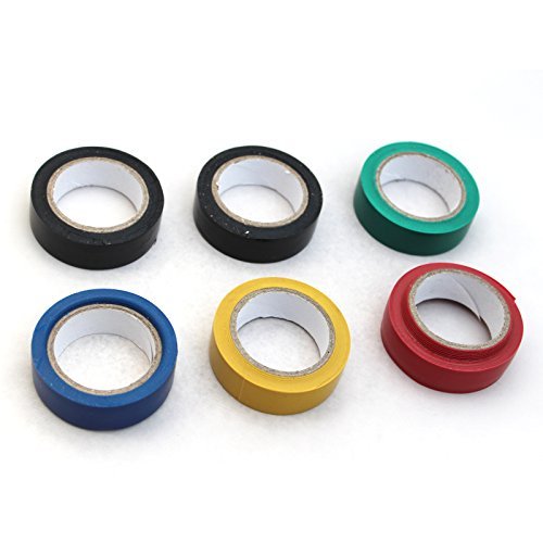 PVC Insulation Tape - 8m Long Assorted Coloured Multi Use Tape Rolls