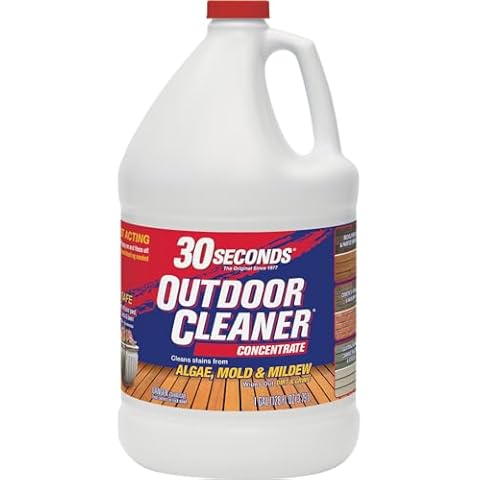 30 SECONDS Outdoor Mold & Mildew Stain Remover | Concentrate | Gallon | Vinyl Siding Fences Patios & More Cover