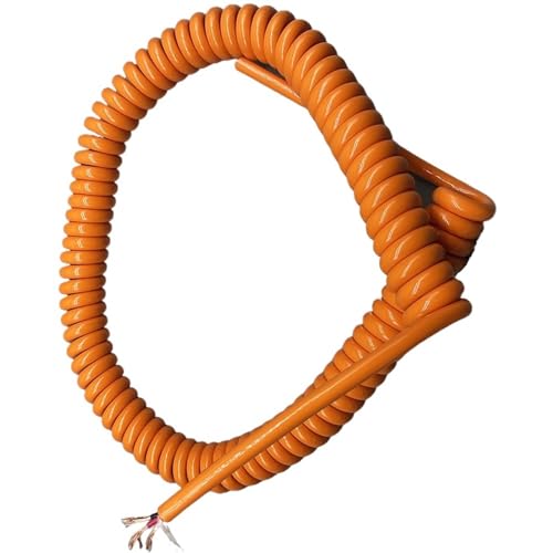 Cable retráctil en espiral de 3 núcleos y cobre desnudo extensible hasta 1 metro 6
