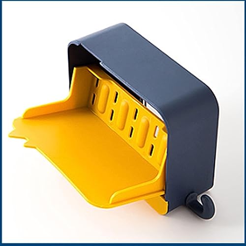 Image of Wall Mounted Soap Box with Flip Cover and Drain Tray | Detachable Inner Support | Adhesive Sticker Installation | ABS Soap Holder for Bathroom (Drain Soap Box)