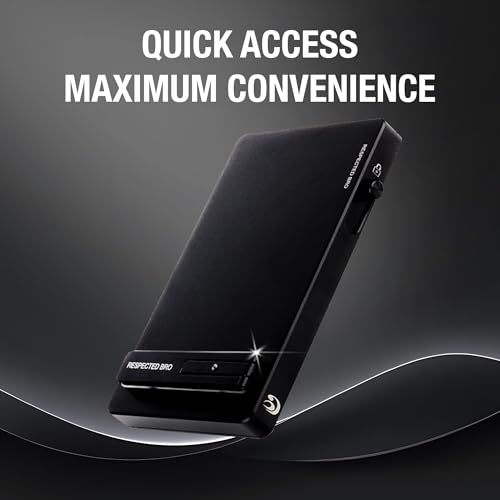 Mens Wallet Card Holder, RFID Blocking Credit Card Holder, Minimalist Men’s Wallet with Pop-Up Aluminum Case, Holds 5–7 Cards, Stylish & Durable (Black)3