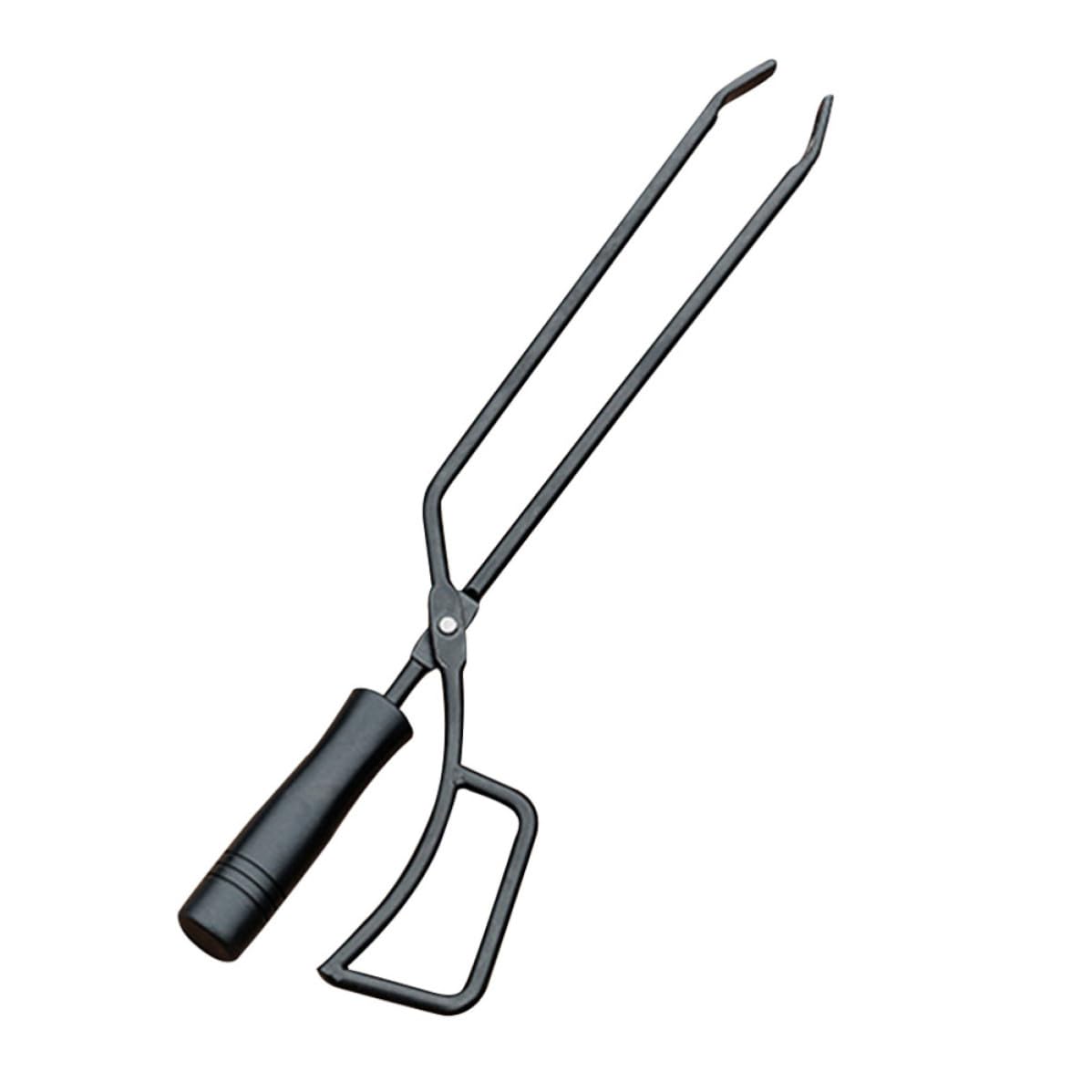 GALPADA Pinza per Carbone in Ferro Nero Impugnatura in Legno, Pratica e Facile da Usare per Barbecue in Giardino e Cucina Domestica, Accessorio Essenziale per Famiglie
