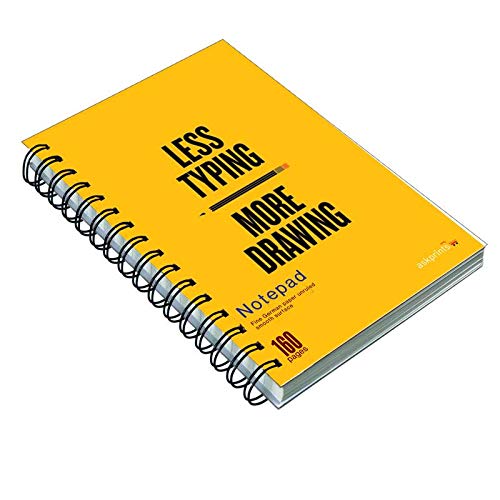 Askprints Unruled Wire Bound Less Typing, More Drawing Quoted Spiral