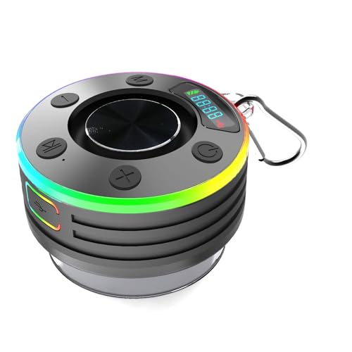Enceinte de douche Bluetooth 5.3 anti-éclaboussures à ventouse pour écouter sans risque
