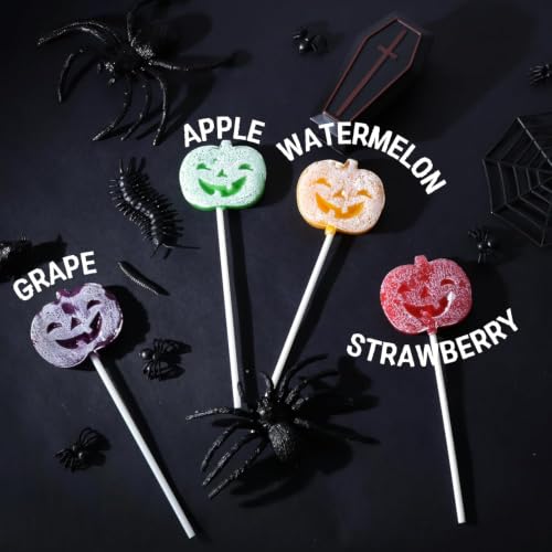 Halloween Pumpkin Tattoo Lollipop, Individually Wrapped, 24 Count | Treat or Treat Suckers, Assorted Fruit Flavors, Seasonal Party Favors, Easy to Share, Boo Basket Fillers - image 4