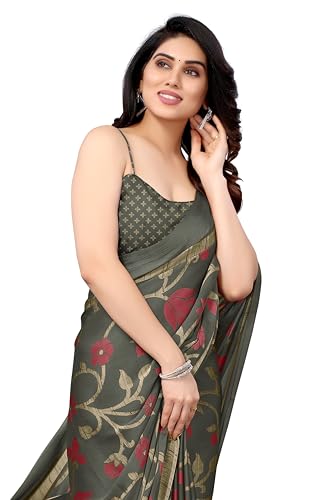 Image of MIRCHI FASHION Saree for Woman Chiffon Floral Printed | Lightweight Daily Wear Women's Sari with Unstitched Blouse Piece (Available in 20 Colors)