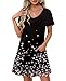 OFEEFAN Summer Dresses for Women 2026 V Neck Short Sleeve Tee Shirts Dress with Pockets Beach Vacation Essentials Fashion Sundresses with Pockets Floral 15 L