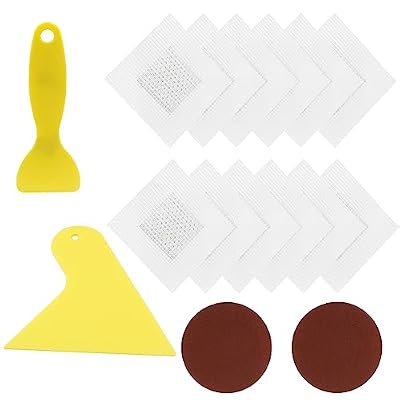 Moicstiy 12 PCS Drywall Repair Patch Kit, 2 inch Self Adhesive Aluminum Repair Patch Metal Sheetrock Ceiling Mesh Repair for Plasterboard Drywall Hole Repair