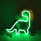 Dinosaur Neon Sign Night Light, LoveNite USB & Battery Operated Glowing Neon Decorative Green Color