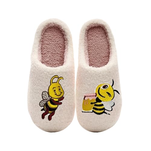 Image of LNERIP Animal Slippers Fruit Slippers Plant Slippers Various Cartoon Patterns Fluffy Soft Memory Foam Retro Indoor Outdoor Home Couple Shoes