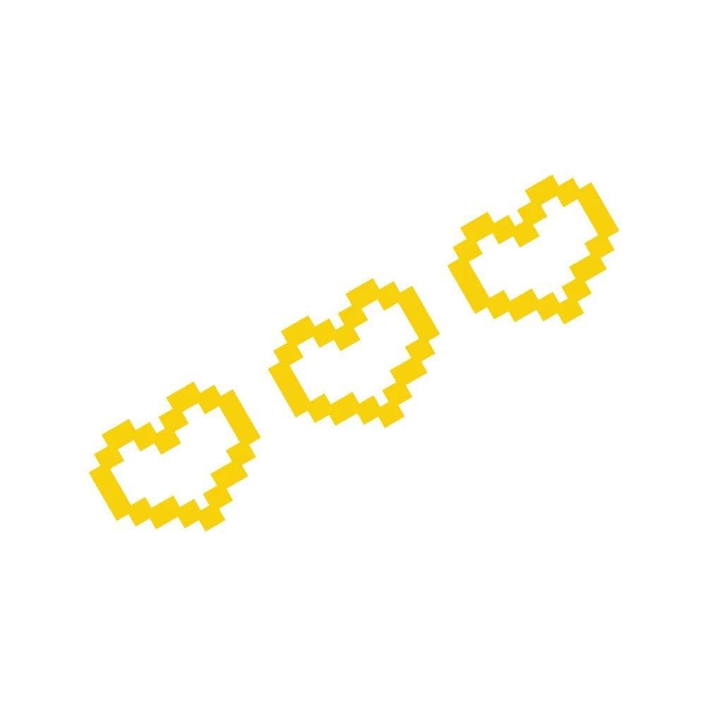 Car Sticker Mosaic Love Graphics Vinyl Film Decal Auto Vehicle Body Decoration(Glossy Yellow,26x6cm)