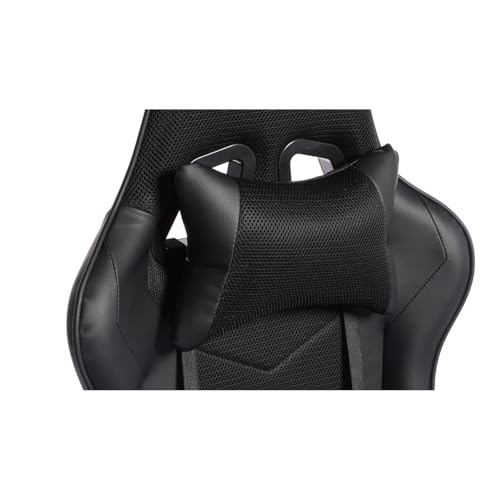 Image of Gaming Desk Chair for Adults, Ergonomic Gaming Chair with Footrest & Headrest and Lumbar Support, Leather Material Height Adjustable Computer Video Game Chairs (Black Upgrade)