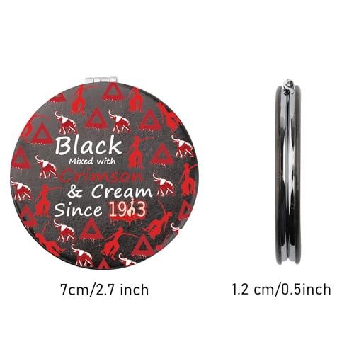 Espejo de Bolsillo Redondo CHOORO 7 cm Negro y Rojo miniatura 2
