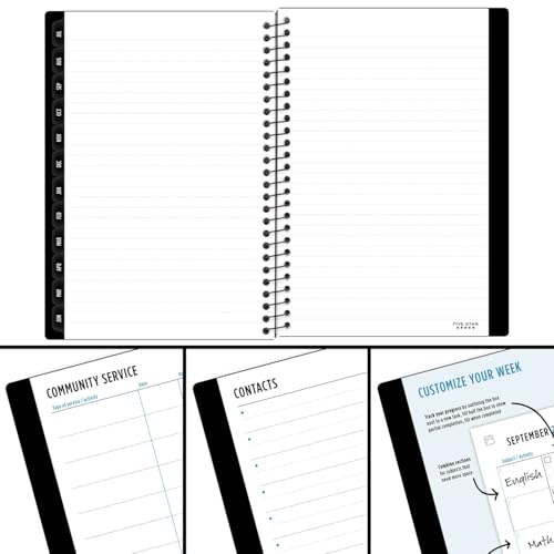 Image of Five Star Planner 2025-2026 Academic, Weekly & Monthly Advance Student Planner + Study App, 5-1 /2 inch x 8-1 /2 inch, Small, Black (CAW45905)