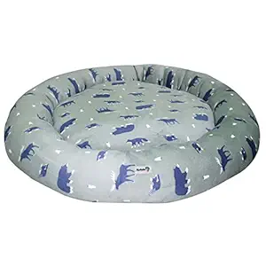 Lulala Pets Washable Polyfill Removable Round Shape Anti-Slip Donut Bed for Dog Cats and Rabbit Medium Green