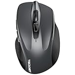 TECKNET Bluetooth Mouse, 4800DPI Wireless Mouse Computer Silent Click USB Mice Bluetooth 3.0/5.0 and 2.4GHz Connectivity with 6 Adjustable DPI, 30 Months Battery Life Cordless Mouse for Laptop Grey
