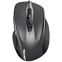 TECKNET Mouse Bluetooth Wireless, 3 Modalit&agrave;: Bluetooth 5,0/3,0 + 2,4 GHz, 4800 DPI & Design Ergonomico, 30 Mesi Batteria, Mouse Wireless Silenzioso per Laptop, PC, Windows, Mac OS e Android - Grigio