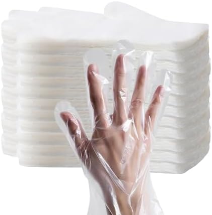 HLIN 6000 Pcs Plastic Food Prep Gloves - Disposable, Transparent ...