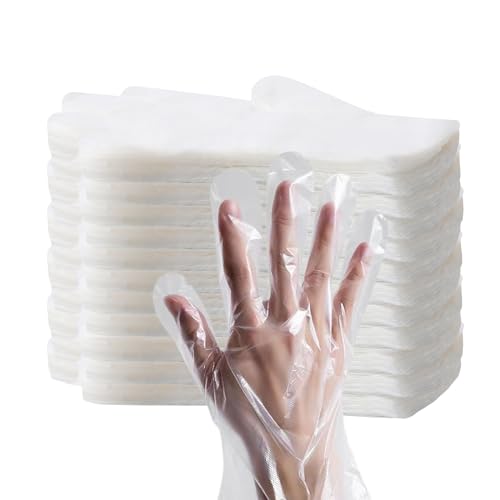HLIN 6000 Count Disposable Clear Plastic Food Service Gloves - Powder-Free & Latex-Free for Cleaning & Cooking, One Size Fits Most