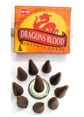 Hem Dragons Blood Incense Cones Pack of 6(60 Cone) 100% Natural Sage Cones for Burning Time -30-35 Minutes Room Freshening, Pooja & Meditation-image-12