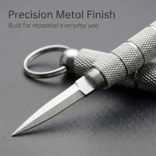 Image of ASIRA Compact Stainless Steel Precision Utility Tool with Keyring Attachment, Portable Everyday Craft and Task Tool for Home, Office, Hobby Projects, and General Daily Use (Silver)