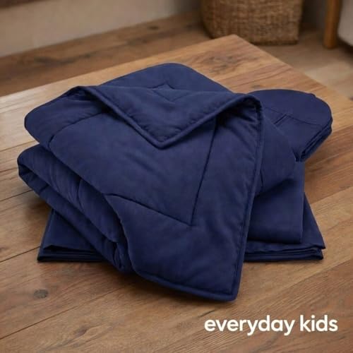 Image of EVERYDAY KIDS 4 Pc Crib Bedding for Boys Nursery Set Includes Baby Bed Quilt, Fitted Sheet, Dust Ruffle and Diaper Stacker- Nursery Bedding Set - Baby Crib Bedding Set in Navy