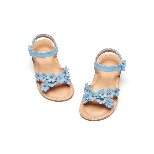 Image of Flaryzone Girls Sandals Open Toe Summer Flats Dress Sandals Shoes Toddler /Little Kid