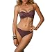 Yirtree Juegos de bikini para mujeres Jumpsuits Color sólido One Piece trajera de baño de dos piezas Tadio acolchado traje de baño Beachwear Sports Sports Bragua de sujetador Caza L