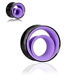 Maxbott 2 dilatadores de oreja redondos de ácido poliláctico con anillo exterior de acero inoxidable (00G/10 mm a 19 mm), hipoalergénicos, de doble material, ligeros y transpirables, joyería corporal