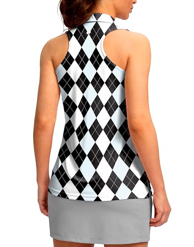 SANTINY Women's Sleeveless Golf Shirt - Quick Dry & UPF 50+