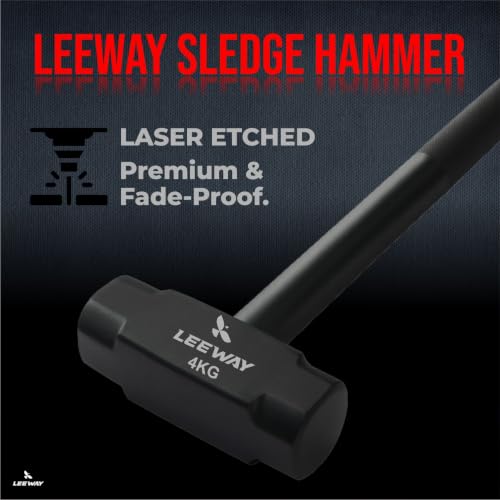 Image of LEEWAY 4 Kg Sledge Hammer for Strength Training, Gym Hammer, ClubBell, MaceBell for Full Body, Shoulder, Grip and Forearm Workout, Stretching Exercise Sledgehammer (1, Black, Sledge Hammer 4kg)