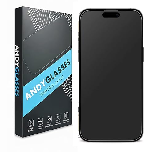 Image of Matte Anti-Glare Tempered Glass Screen Protector Compatible For iphone 15 /iphone 16 (Black) Edge To Edge Full Screen Coverage 9H With Easy Installation Kit,Pack Of 1