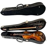 Leilo Case Estojo Hard Case para Violino 4/4, Couro Ecológico Texturizado, Interior em Pelúcia e Espuma, Profissional Artesanal Super Luxo (Preto)