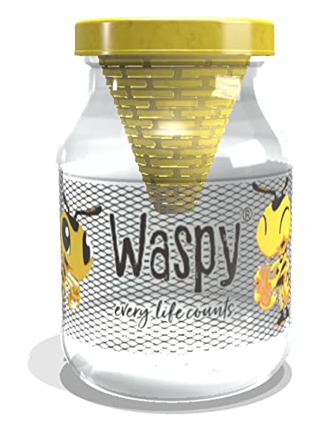 Waspy® Wespen-Retter, Echte Lebendfalle für Wespen - geeignet für Gemeine Wespe und Deutsche Wespe - Immer Wieder verwendbar - 100% plastikfrei - spülmaschinengeeignet - Wespenfalle ohne Chemie
