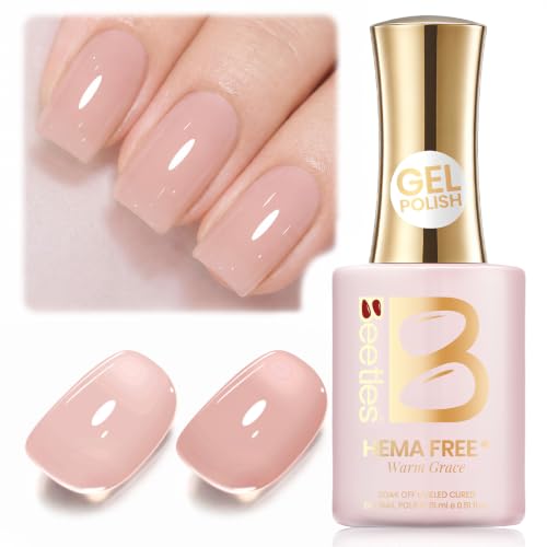 Beetles Warm Grace Nude Pink Gel Polish, 15ML Neutral Jelly Gel Polish