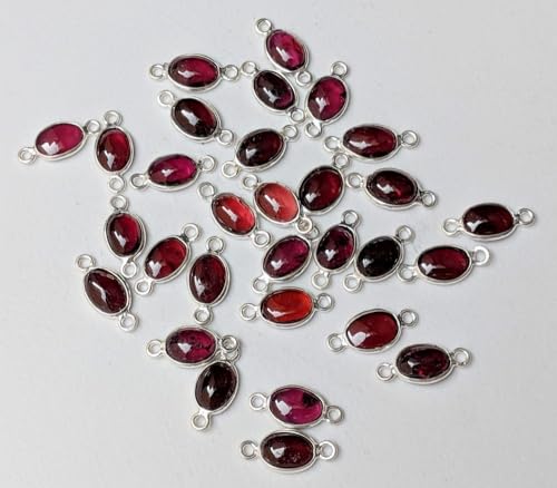 Connecteurs grenat en argent 925 de 12mm pour bijoux d'exception - 2